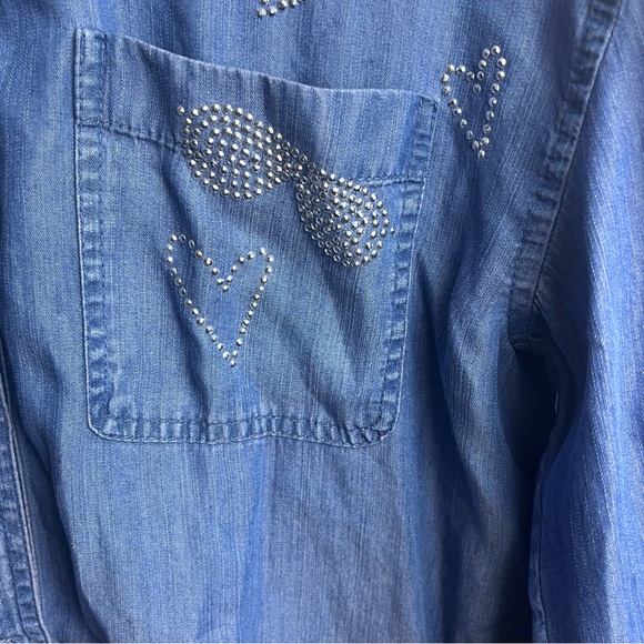 KARL LAGERFELD PARIS Embellished Denim Shirt